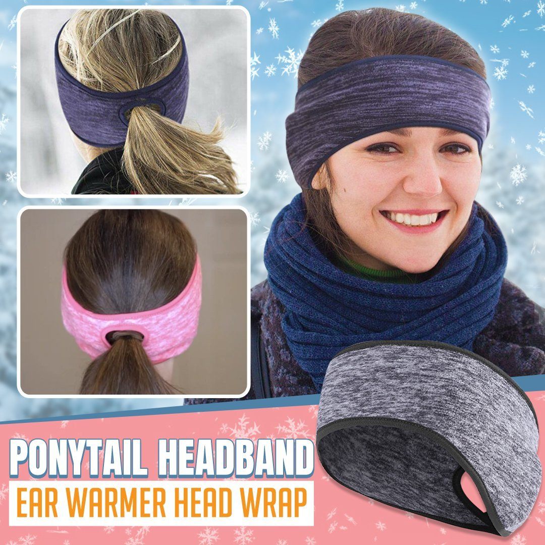 Ponytail Headband Ear Warmer Head Wrap