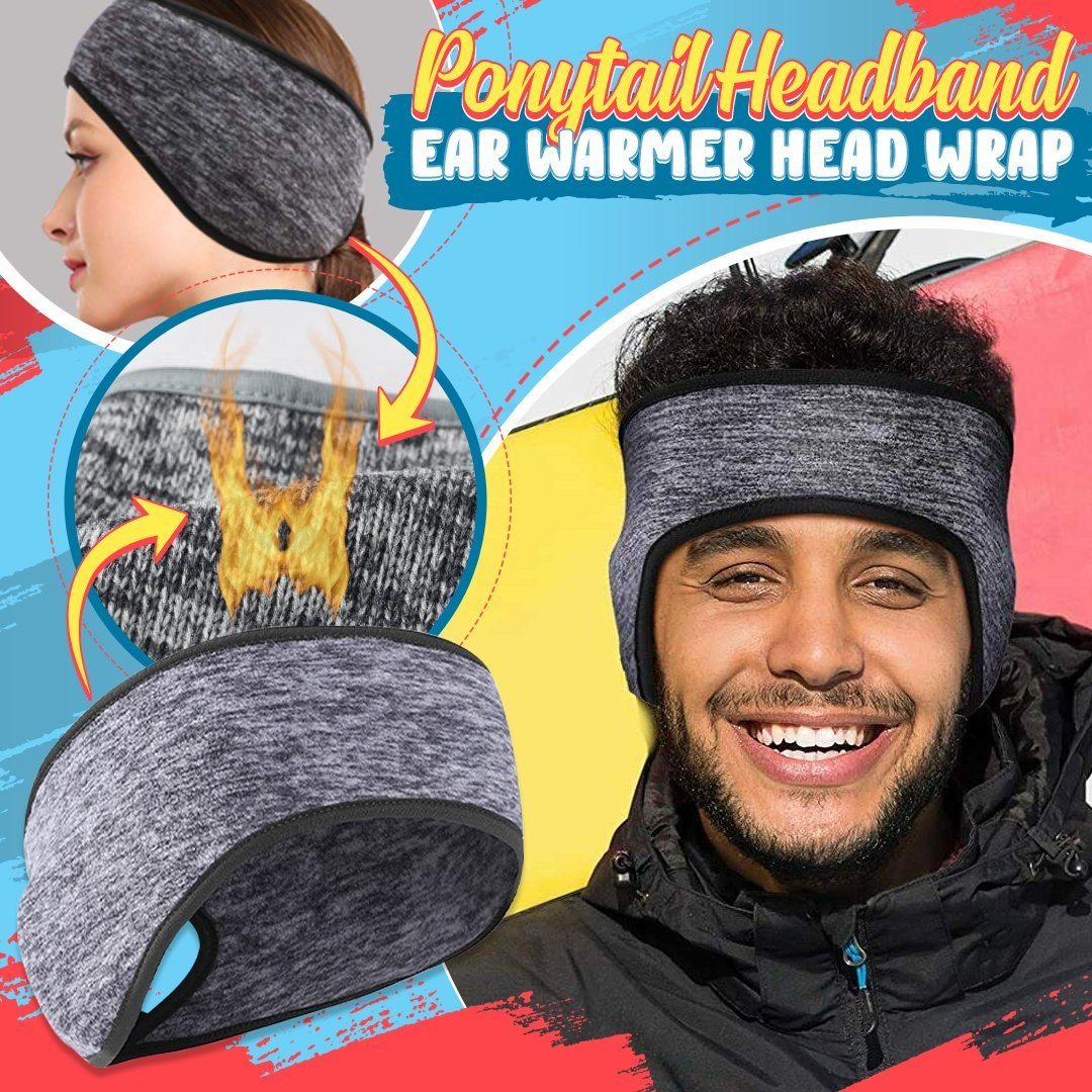 Ponytail Headband Ear Warmer Head Wrap