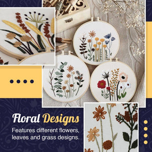Floral embroidery kit