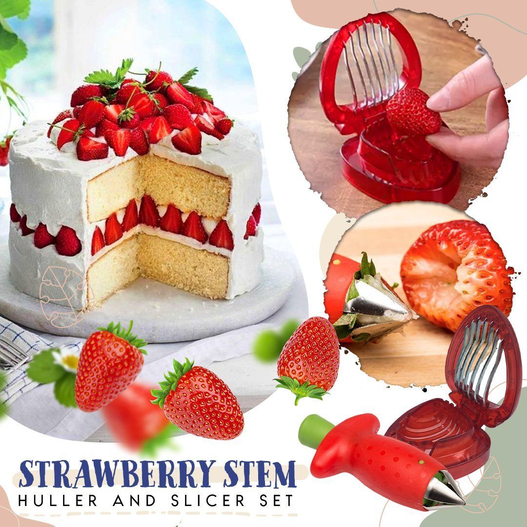 Strawberry Stem Huller and Slicer Set