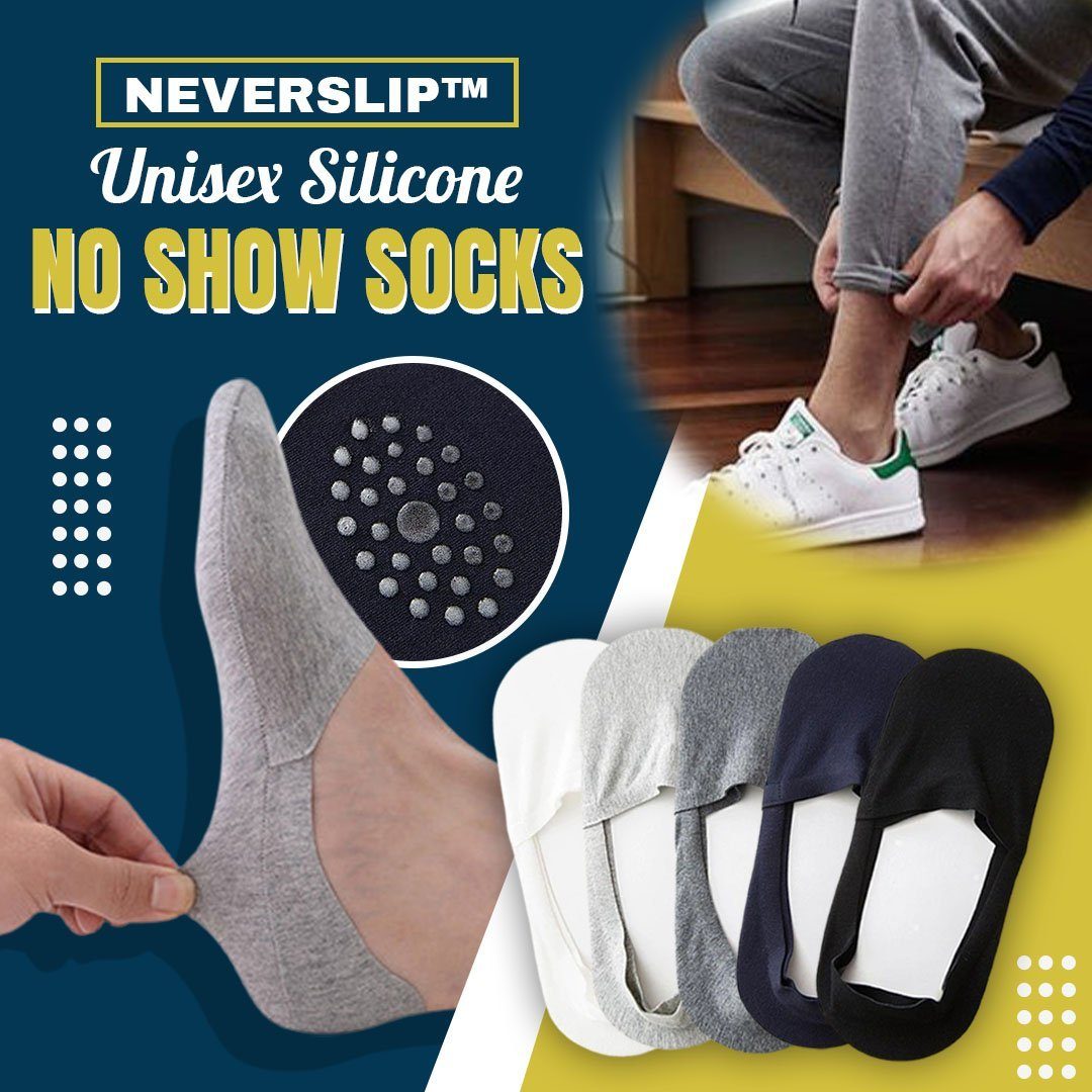 NeverSlip™ Unisex Silicone No Show Socks(5 Pairs Set)