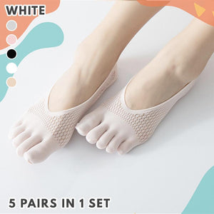 5 Toes Breathable No Show Socks (5 Pairs Set)